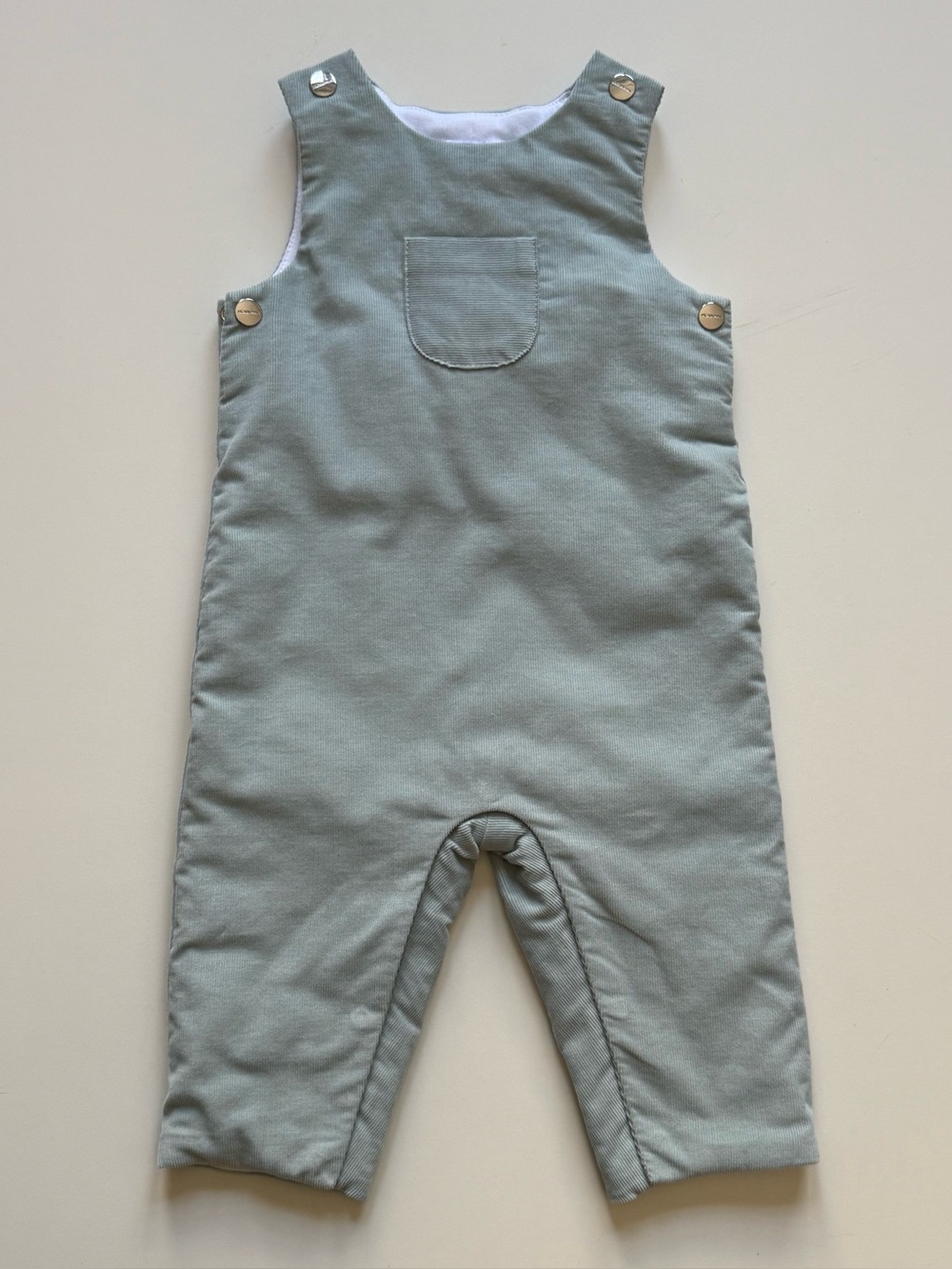 Jacadi Baby Boy Corduroy Jumper with Front Pocket - Pale Blue - 6M